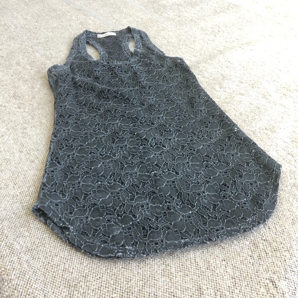 Morrison Grey Racer Back Lace Tank - Picture 1 of 6